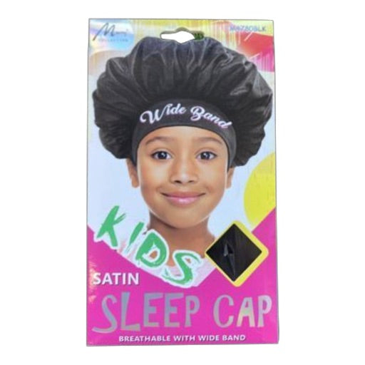 Murry Wide Band Kids Satin Sleep Cap M4780BLK